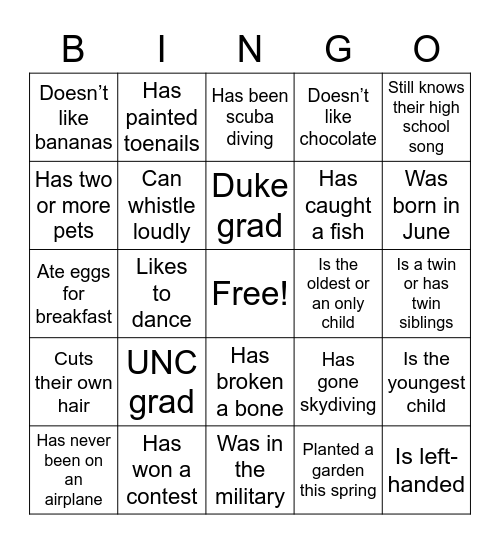 D4 (Re)Connect Bingo Card