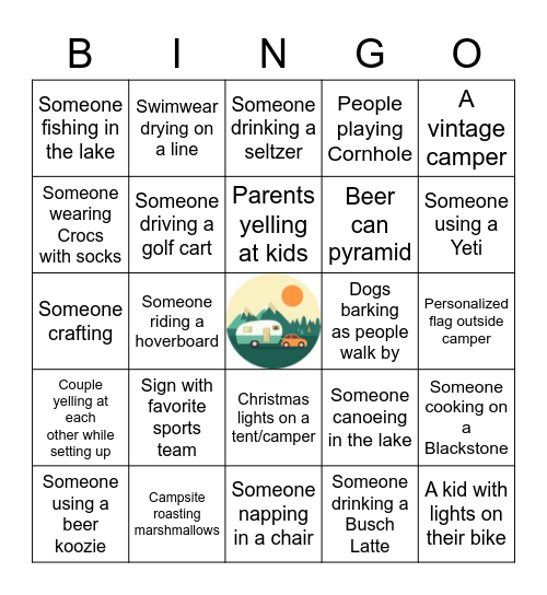 Wertenberger Camping Bingo Card