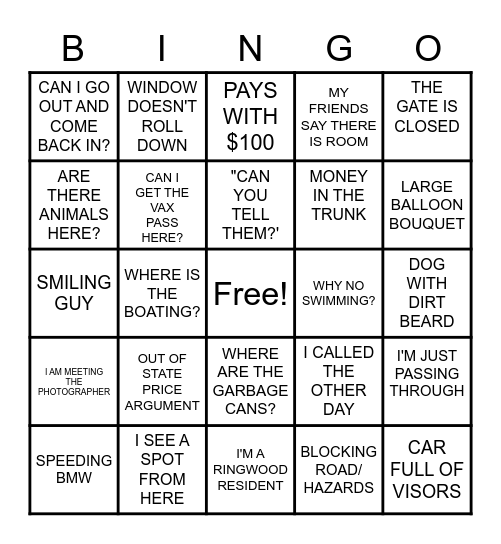 RINGWOOD BINGO Card