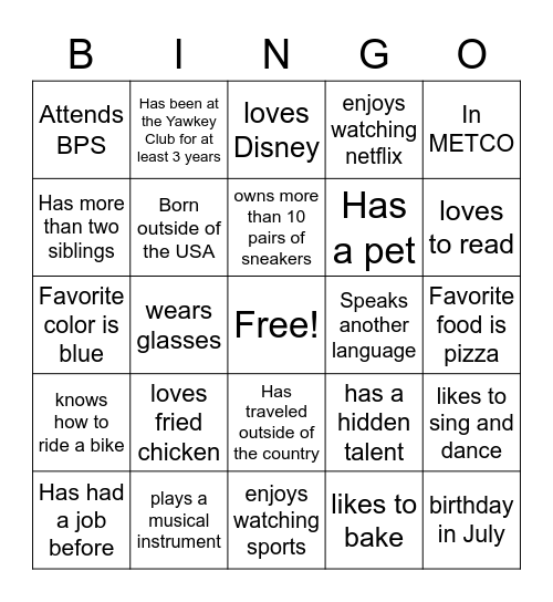 Autograph Chasers Bingo Card