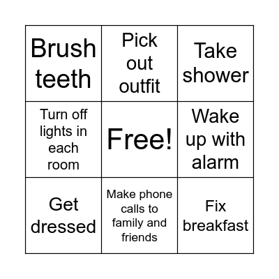 Tuesday Bingo Card