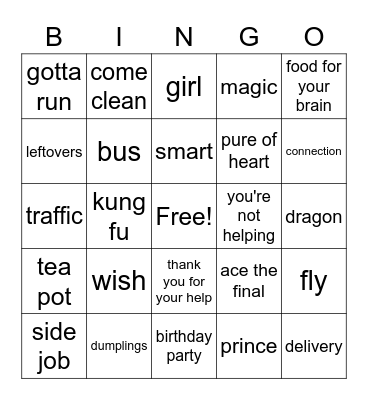 Magic Dragon Bingo Card