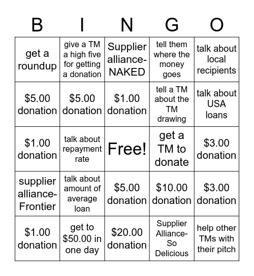 Whole Planet Foundation Bingo Card
