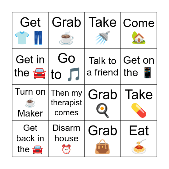 Thursday Bingo Card