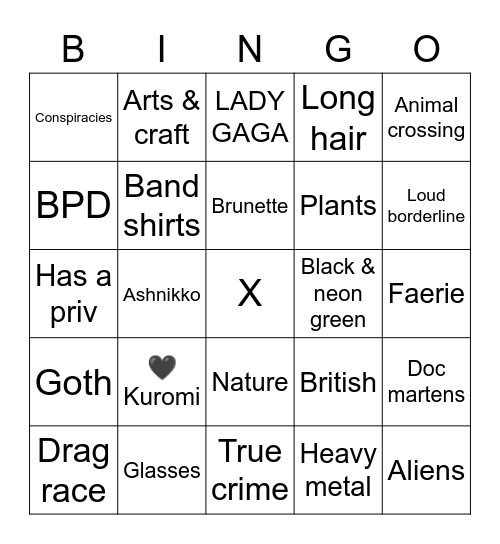 🖤 Rach bingo 🖤 Bingo Card