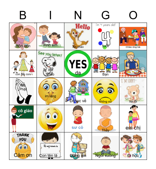 PVA Pack 1-1 - Greetings Bingo Card