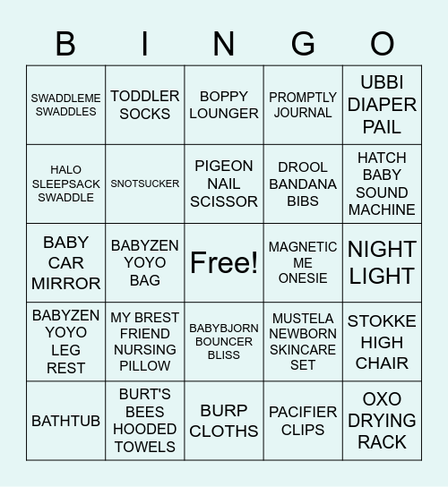 BABY CHO BINGO Card