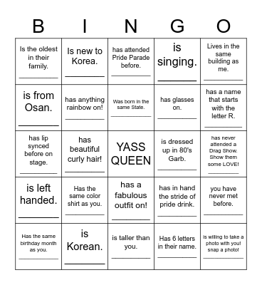 FIND SOMEONE WHO? Bingo Card