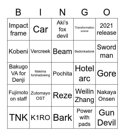 CSM PV Bingo Card