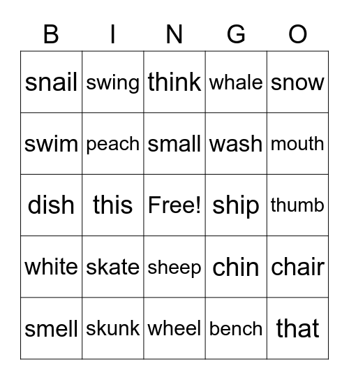 Phonics 4 Words Bingo Card