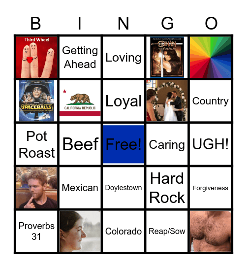 Hannah and Paul Bingo Card
