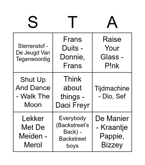 DiscoBingo! Bingo Card