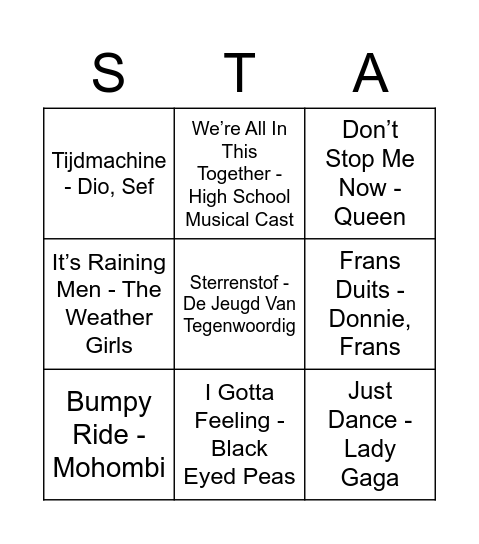DiscoBingo! Bingo Card