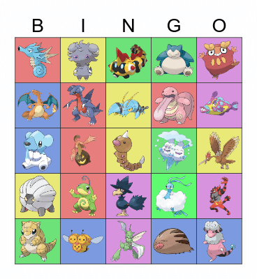 Pokemon Bingo Card