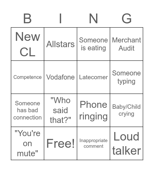 Manni's Farewell Bingo Card