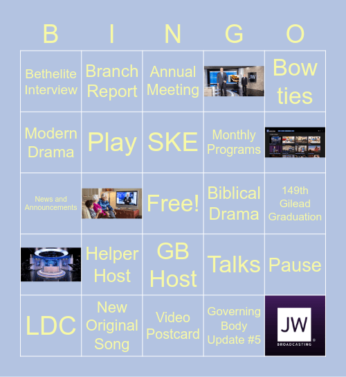 JW Broadcasting Bingo Card