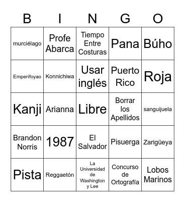 Bingo Card
