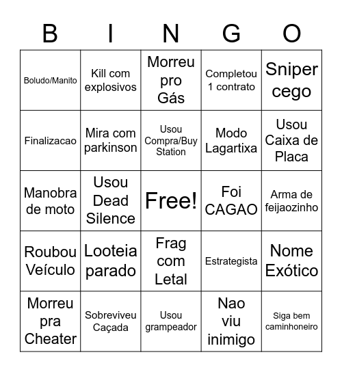 BINGO DE ALEATORIOS Bingo Card
