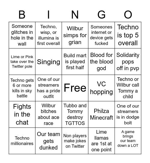 MCC Bingo Card