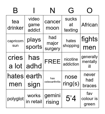 Noha’s Bingo Card