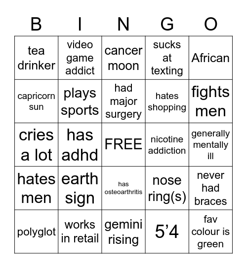 Noha’s Bingo Card