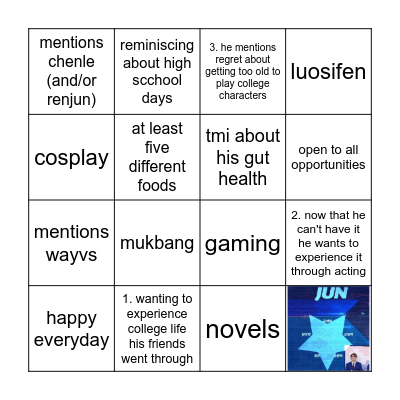 jun interview/broadcast bingo Card