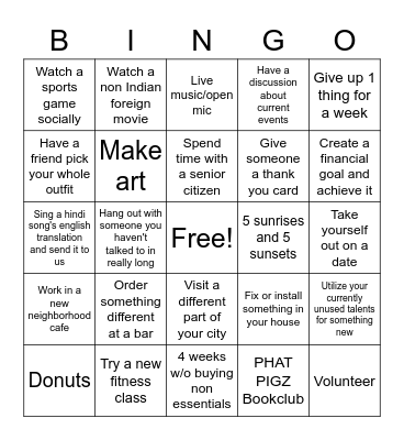 2020 Bingo Card
