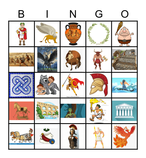 Greece and Rome Bingo Card