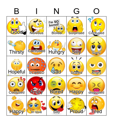 Feelings Bingo Card