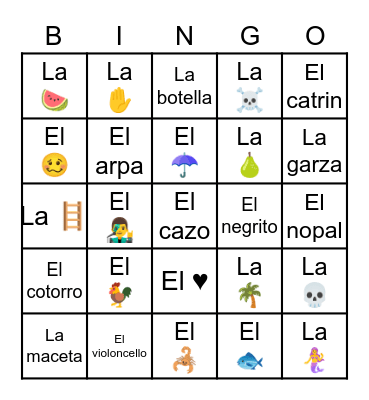 Lotería Mexicana Bingo Card