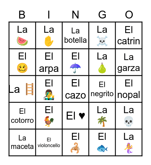 Lotería Mexicana Bingo Card