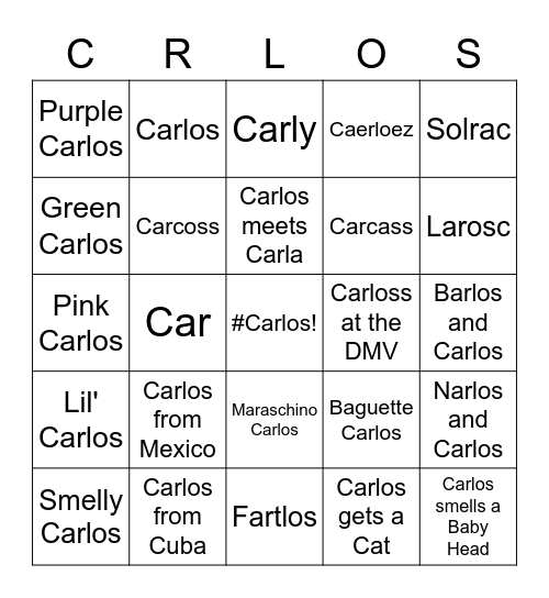 Carlos Bingo Card