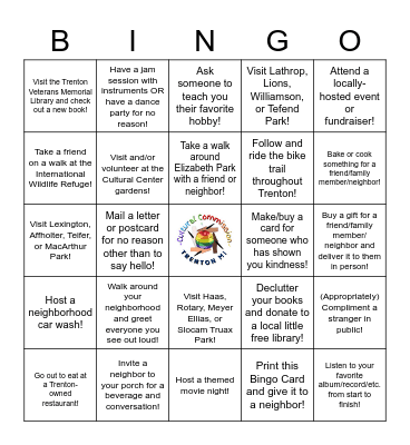 July is Social Wellness Month! Bingo Card