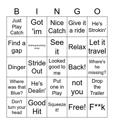 BASEBALL BINGO Card