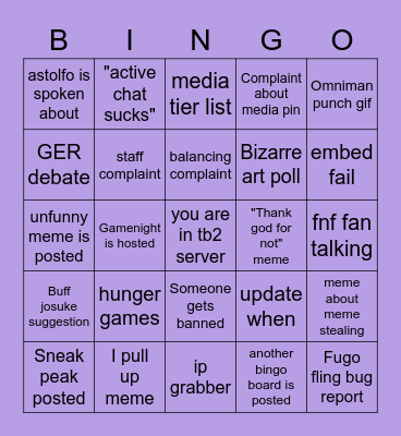 TB2 Discord Bingo (Tobi) Bingo Card
