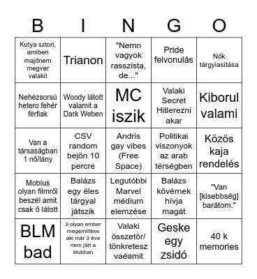 Főnix party Bingo Card