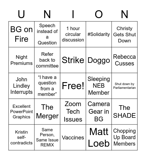 NEBingo 06/27/21-01 Bingo Card