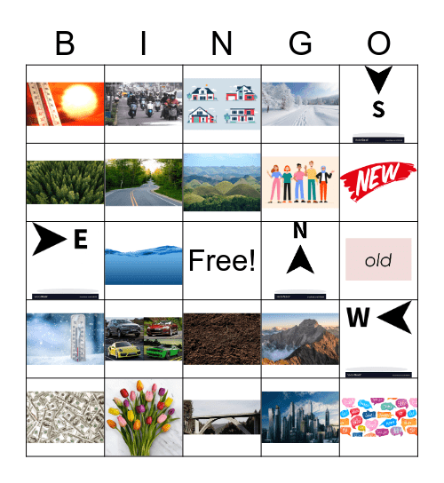 Words to Describe Places! Bingo Card