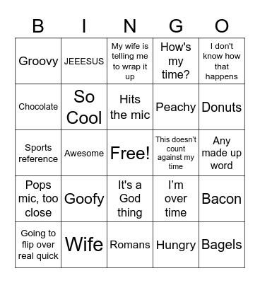 Pastor Bingo Card