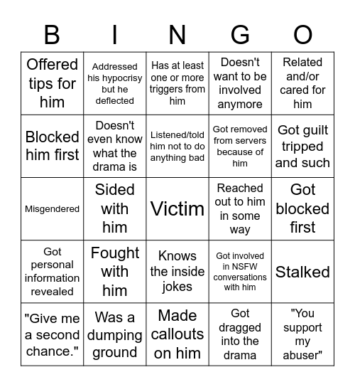 pastelcryptonym victim bingo Card