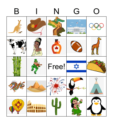 Around the World Bingo Card