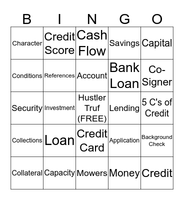 Credit Bingo Card