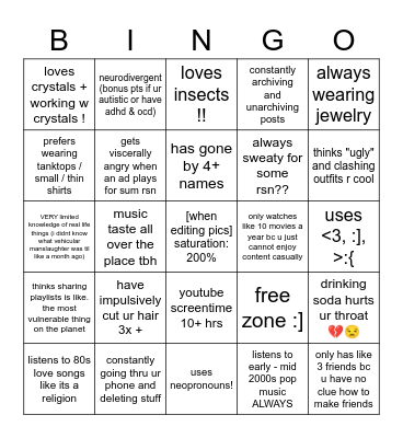 Mars' Bingo ! Bingo Card