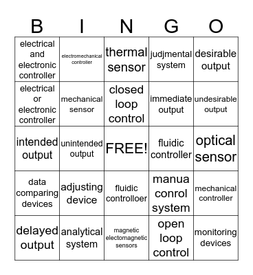 chapter 6 bingo Card