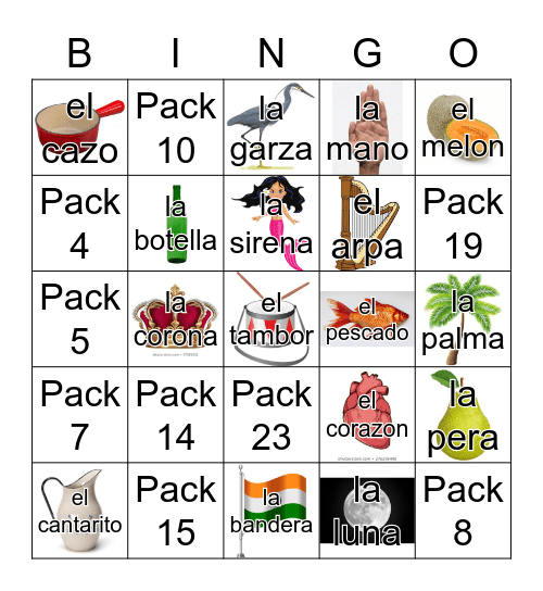 Loteria Mi Pueblito Bingo Card