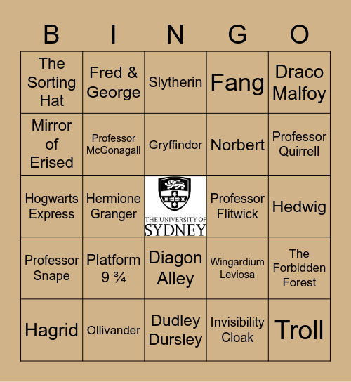 University of Sydney Meet and Greet Bingo Card