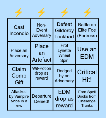HPWU Adversaries 3 Bingo! Bingo Card