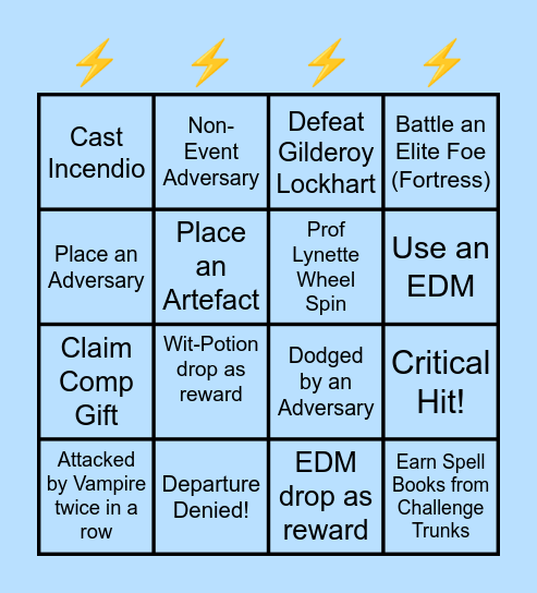 HPWU Adversaries 3 Bingo! Bingo Card