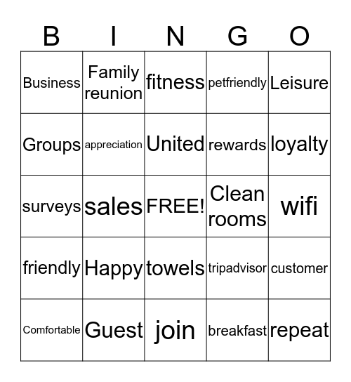 Best Western Bingo Card