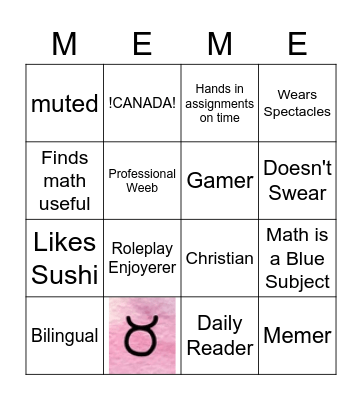 Codex Similarity Card Bingo Card